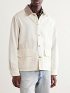 FRAME - Suede-Trimmed Cotton-Blend Jacket - White