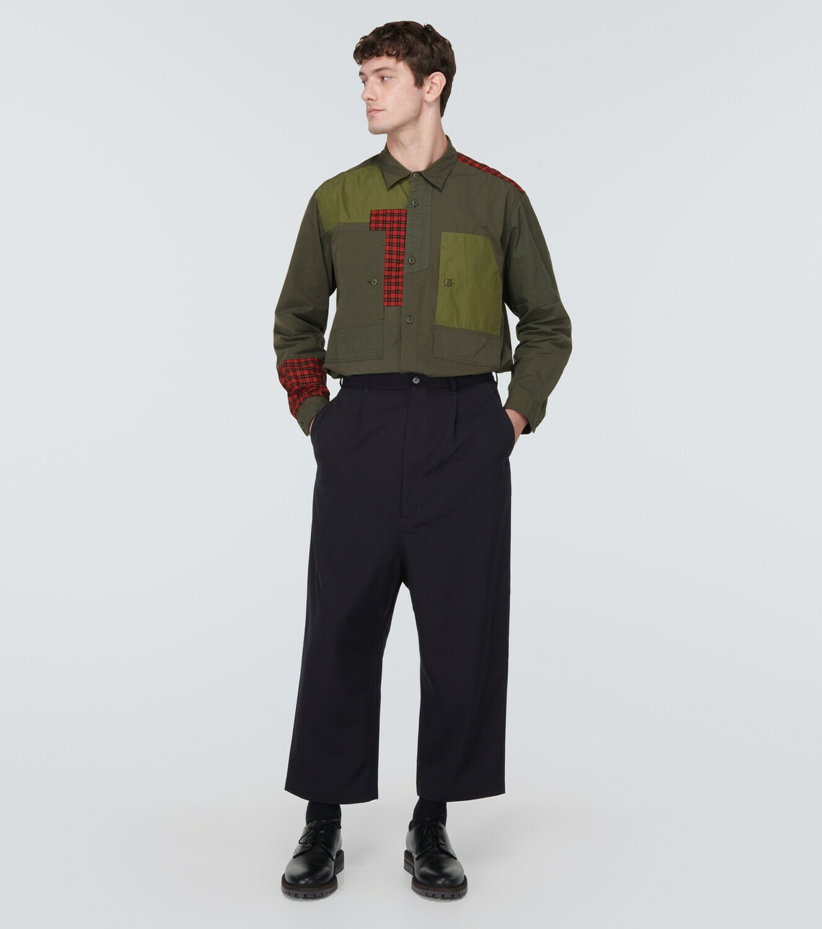 Comme des Garçons Homme High-rise cropped wool pants