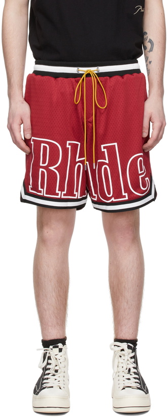 Photo: Rhude Red Polyester Shorts