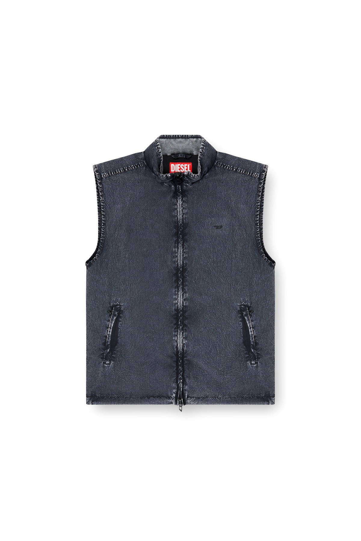 Diesel Vest in recycled nylon taslan - Jackets Mens in Blue