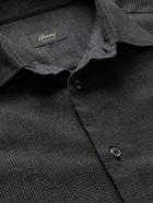 Brioni - Houndstooth Cotton and Cashmere-Blend Shirt - Gray