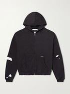 NAHMIAS - Distressed Cotton-Jersey Zip-Up Hoodie - Black