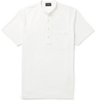 Club Monaco - Striped Cotton-Blend Jersey Henley T-Shirt - White