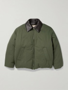 Bottega Veneta - Intrecciato Leather-Trimmed Shell Down Jacket - Green