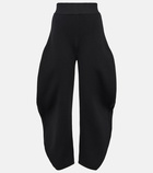 Alaïa High-rise knit barrel-leg pants