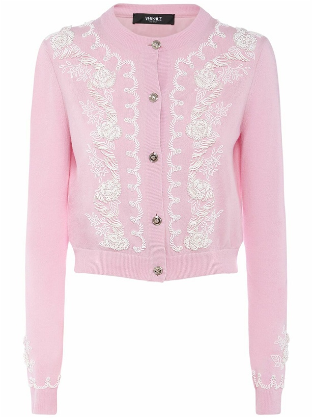 Photo: VERSACE Knit Embroidered Cardigan