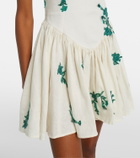 Agua by Agua Bendita Pluma embroidered cotton minidress