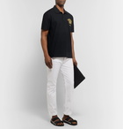 Versace - Logo-Embroidered Cotton-Piqué Polo Shirt - Black