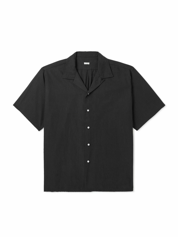 Photo: A.PRESSE - Convertible-Collar Silk and Cotton-Blend Twill Shirt - Black