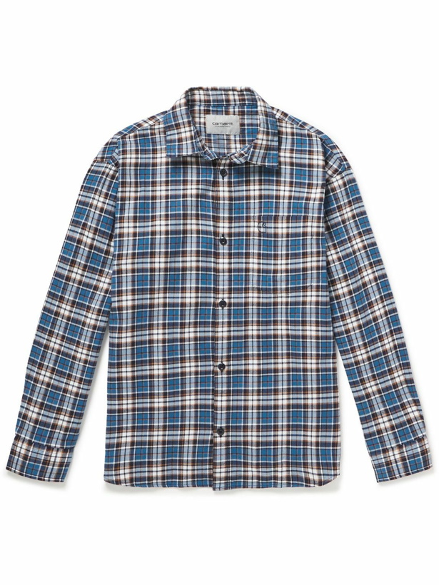 Photo: Carhartt WIP - Yuma Checked Cotton-Flannel Shirt - Blue
