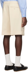 Valentino Beige Pleated Shorts