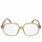Loewe Eyewear Women's Loewe Curvy Acetate Glasses in Shiny Dark Green 
