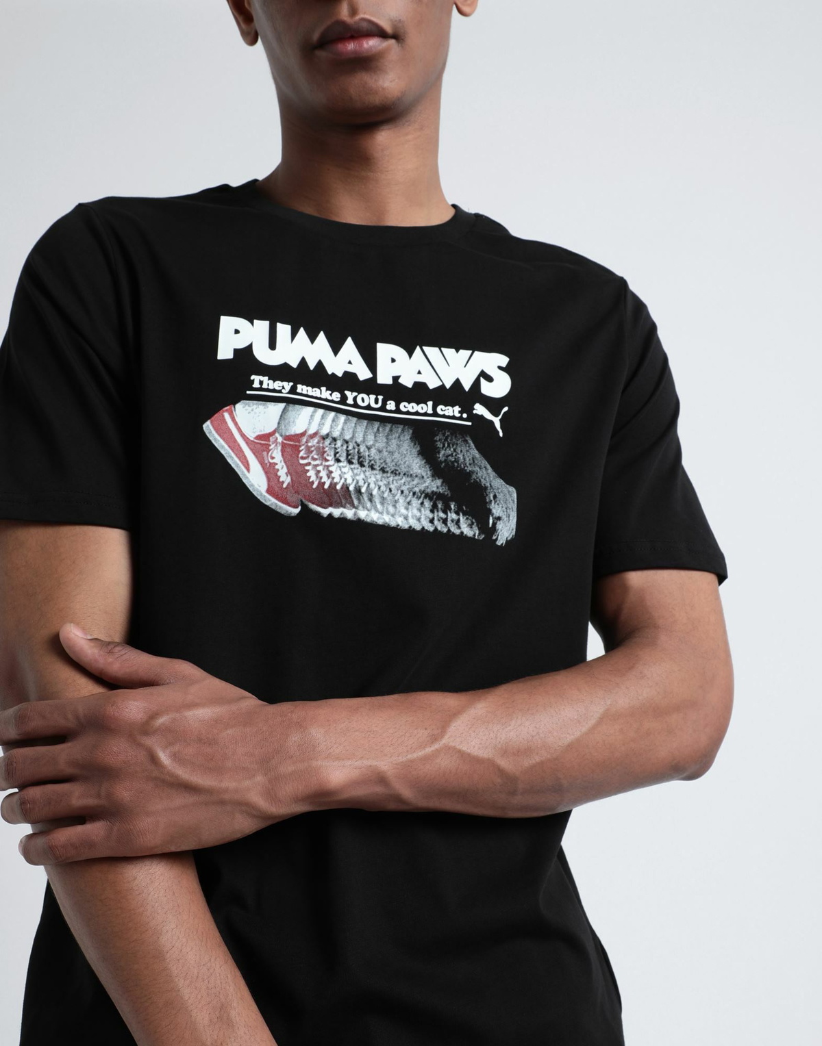 Puma Graphics Puma Paws Archive Tee Mens T-shirt in Black