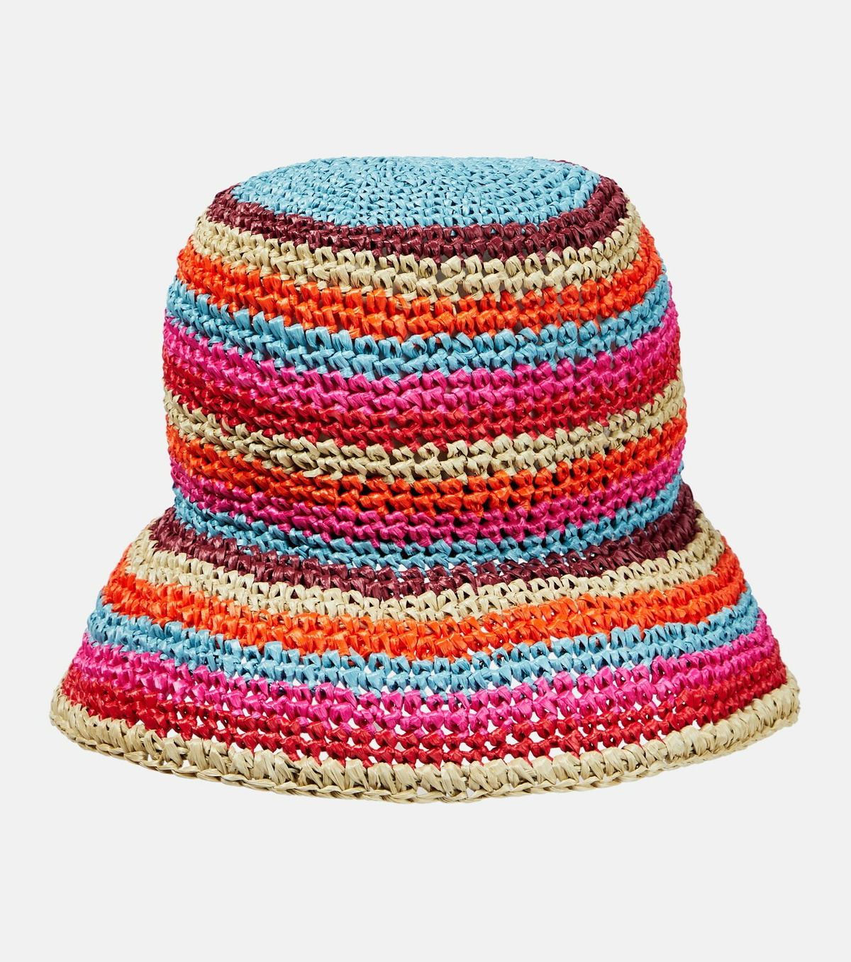 Etro - Striped raffia bucket hat
