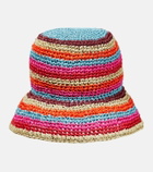 Etro - Striped raffia bucket hat