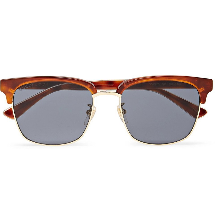 Photo: Gucci - Square-Frame Acetate and Gold-Tone Sunglasses - Men - Tortoiseshell