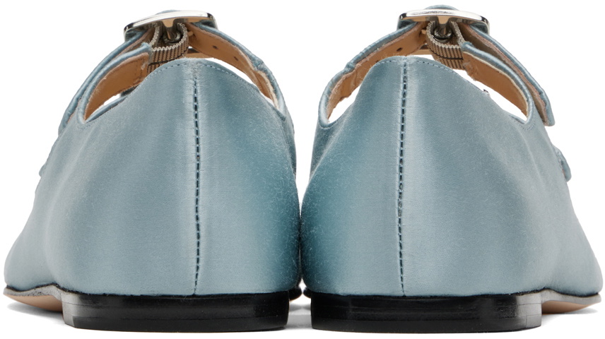 Sandy Liang SSENSE Exclusive Blue MJ Double Strap Ballerina Flats