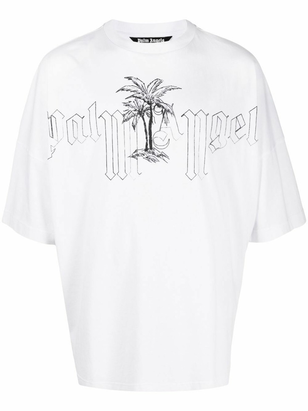 Photo: PALM ANGELS - Cotton Logo Oversized T-shirt