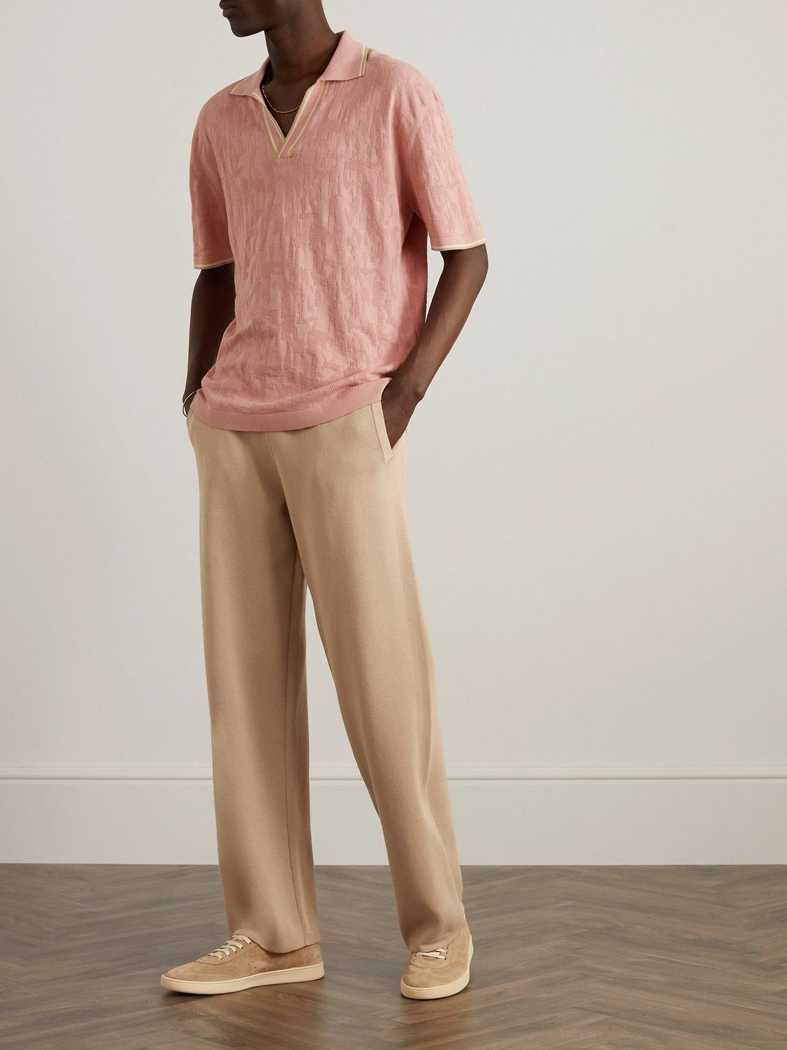 Piacenza Cashmere - Straight-Leg Cotton Sweatpants - Brown