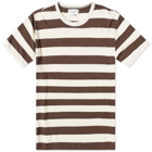 Officine Generale Men's Officine Générale Big Stripe T-Shirt in Heather Cocoa/Ecru