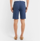 Altea - Slim-Fit Over-Dyed Striped Linen and Cotton-Blend Shorts - Men - Blue