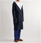 Hamilton and Hare - Waffle-Knit Cotton Hooded Robe - Blue