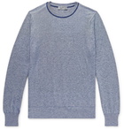 Canali - Striped Birdseye Cotton Sweater - Blue