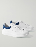 Alexander McQueen - Exaggerated-Sole Suede-Trimmed Leather Sneakers - White