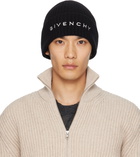 Givenchy Black 'Givenchy' 4G Embroidered Beanie