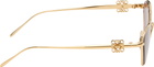 LOEWE Gold Anagram Hexagonal Sunglasses