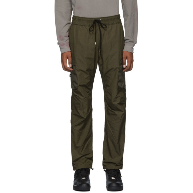 Photo: John Elliott Green High Shrunk Nylon Cargo Pants