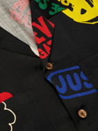 Mastermind World - Camp-Collar Printed Silk-Satin Shirt - Black