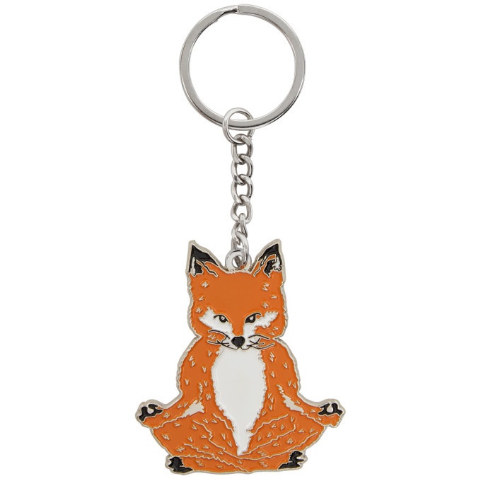 Photo: Maison Kitsune Orange Lotus Fox Keychain