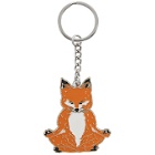 Maison Kitsune Orange Lotus Fox Keychain