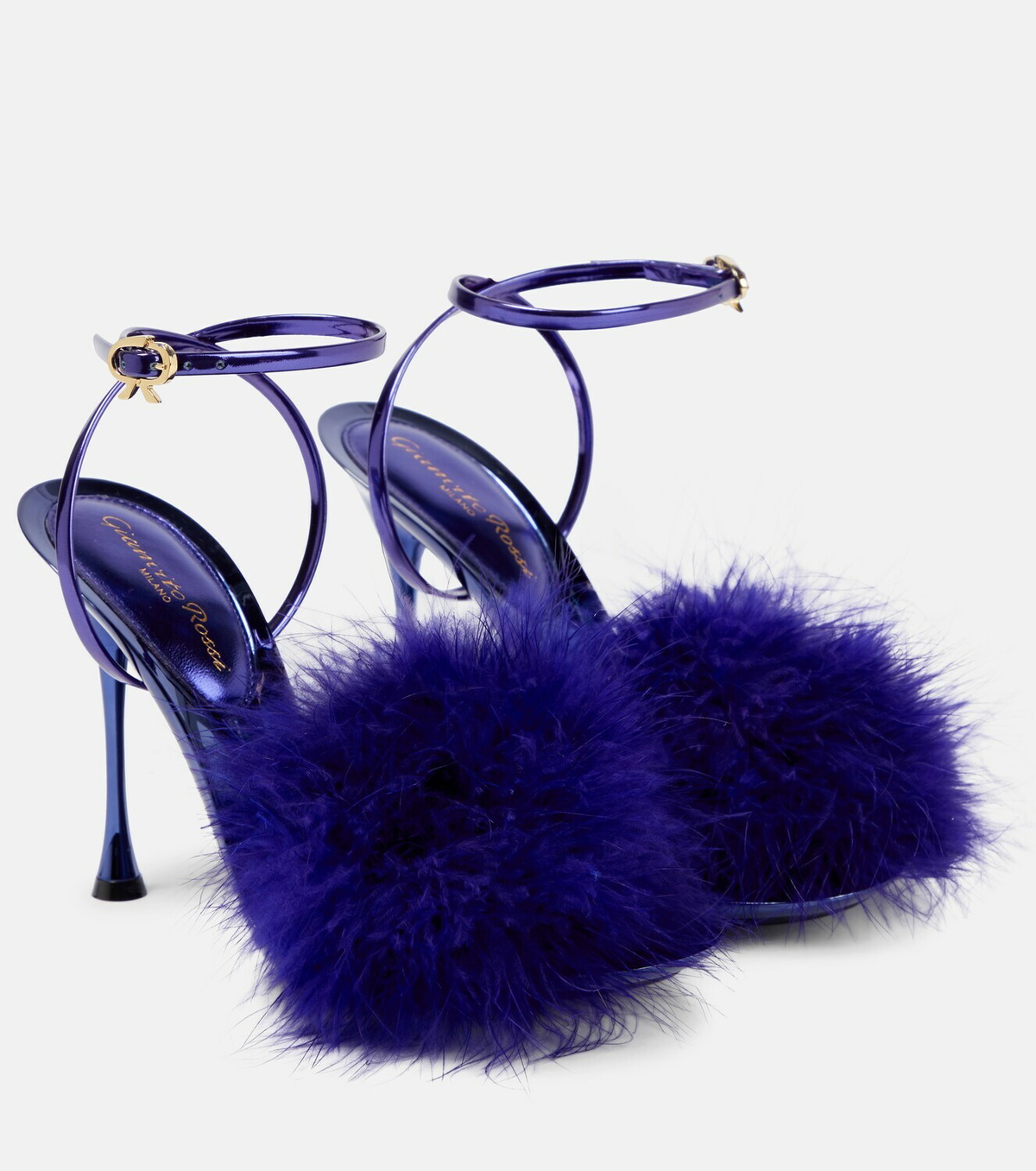 Gianvito Rossi - Feather-trimmed leather sandals