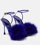 Gianvito Rossi - Feather-trimmed leather sandals