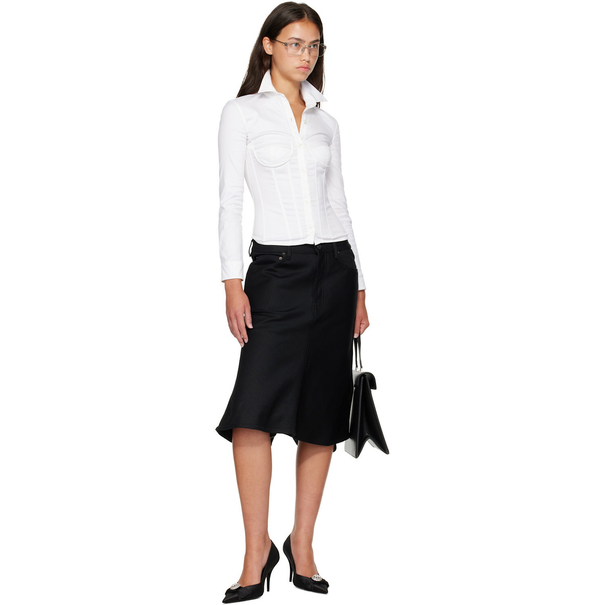 Balenciaga White Corseted Shirt