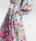 Camilla Embellished floral silk crêpe midi dress