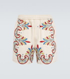 Bode - Carnival embroidered cotton shorts