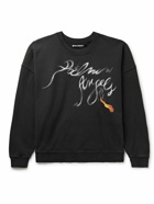 Palm Angels - Foggy Logo-Print Cotton-Jersey Sweatshirt - Black