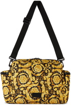 Versace Baby Black & Gold Barocco Diaper Bag