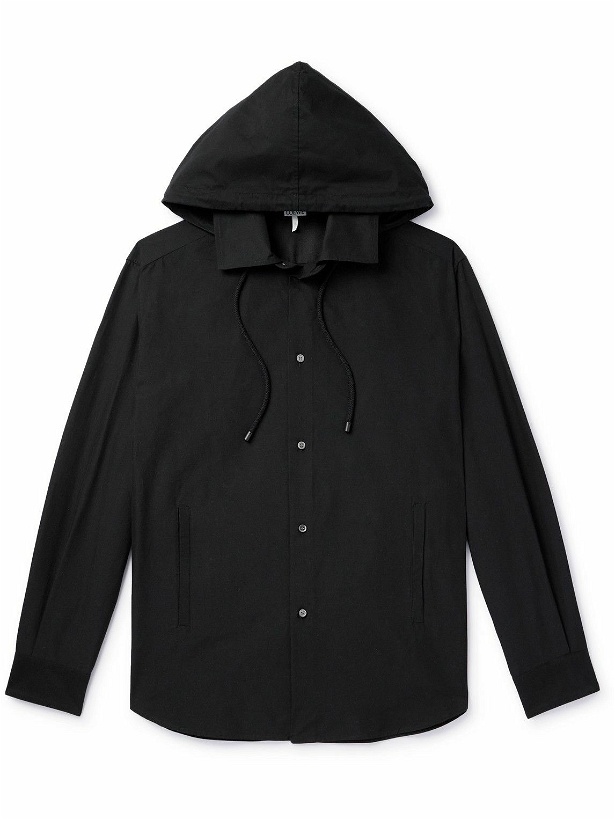 Photo: LOEWE - Cotton-Jacquard Hooded Overshirt - Black