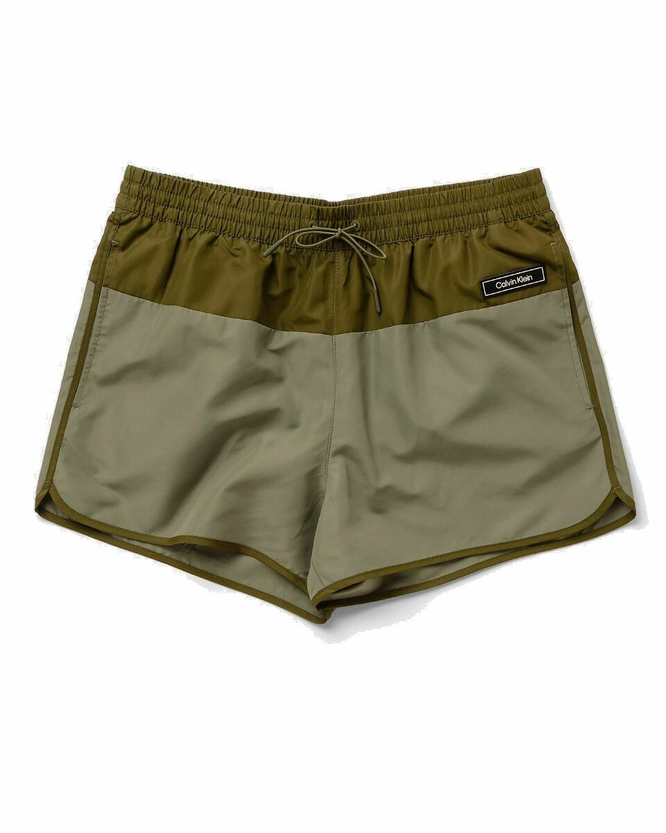 Photo: Calvin Klein Underwear Short Runner Swimshorts Green - Mens - Swimwear