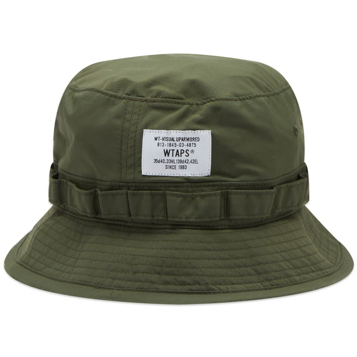 WTAPS Men's 12 Ripstop Nylon Bucket Hat in Olive Drab