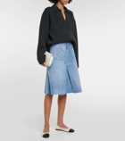 Tory Burch Deconstructed denim midi skirt