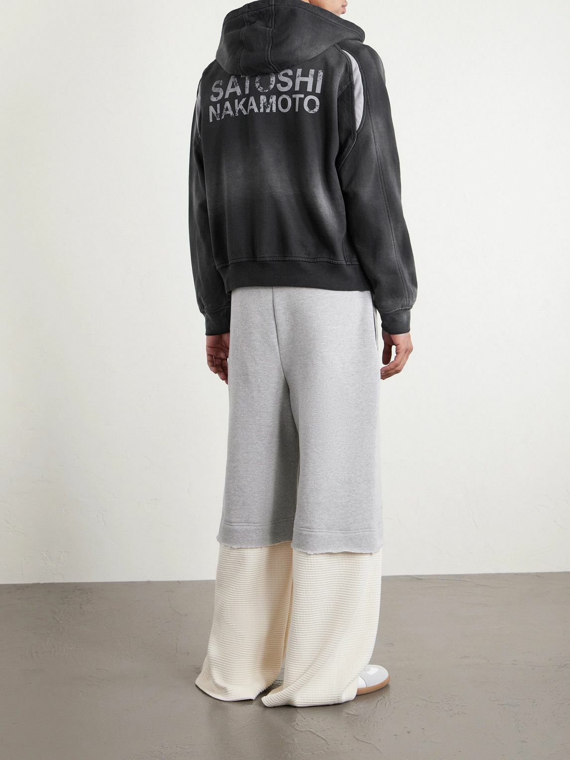 Satoshi Nakamoto - Logo-Embroidered Cotton-Jersey Zip-Up Hoodie - Black