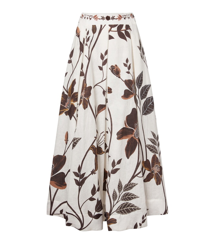 Photo: Agua by Agua Bendita Delta floral linen maxi skirt