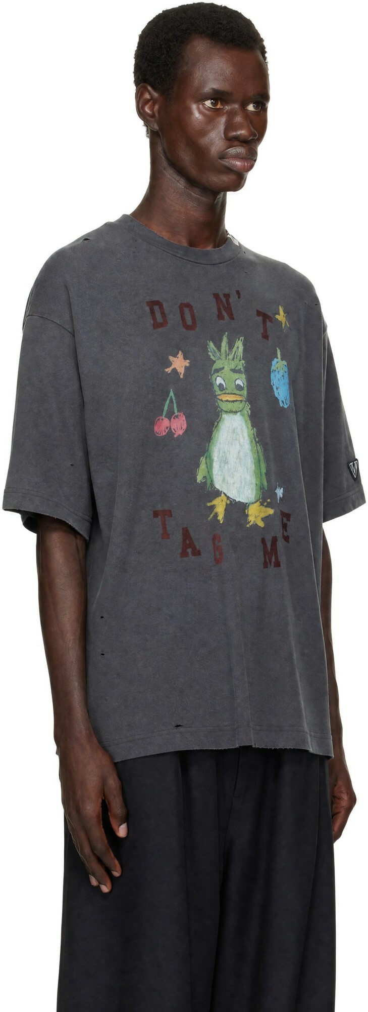 Maison MIHARA YASUHIRO Black Leon Doodle Printed T-shirt