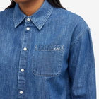 A.P.C. Women's Brodee Boyfriend Denim Shirt in Washed Indigo
