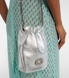 Roger Vivier Pilgrim Nano metallic leather bucket bag